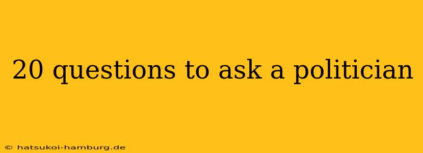 20 questions to ask a politician