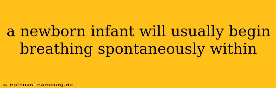 a newborn infant will usually begin breathing spontaneously within