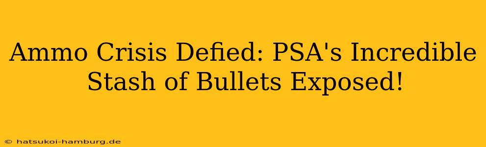Ammo Crisis Defied: PSA's Incredible Stash of Bullets Exposed!