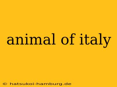 animal of italy