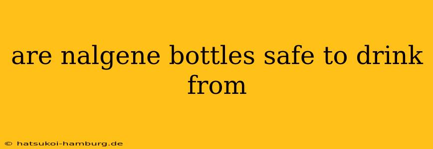 are nalgene bottles safe to drink from