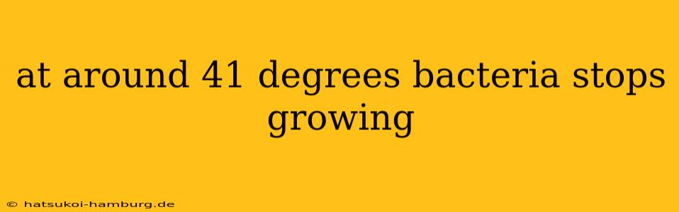 at around 41 degrees bacteria stops growing
