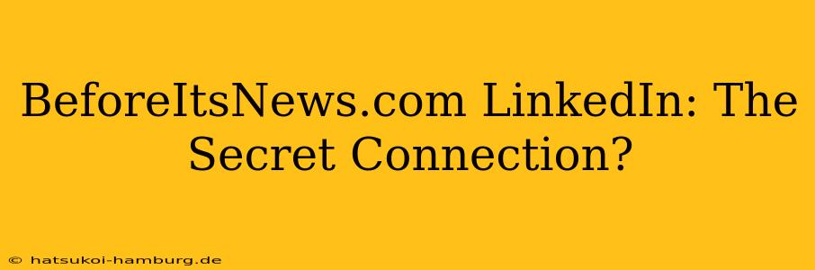 BeforeItsNews.com LinkedIn: The Secret Connection?