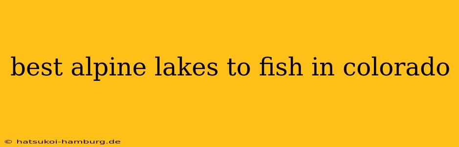 best alpine lakes to fish in colorado