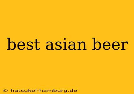 best asian beer