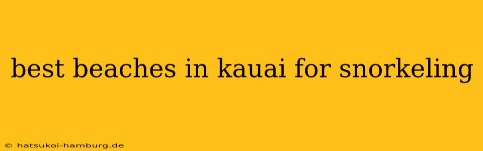 best beaches in kauai for snorkeling
