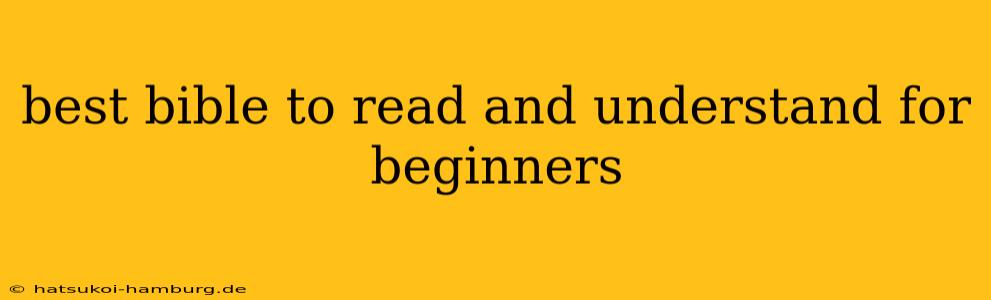 best bible to read and understand for beginners