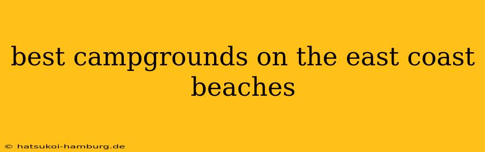 best campgrounds on the east coast beaches