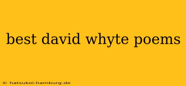 best david whyte poems