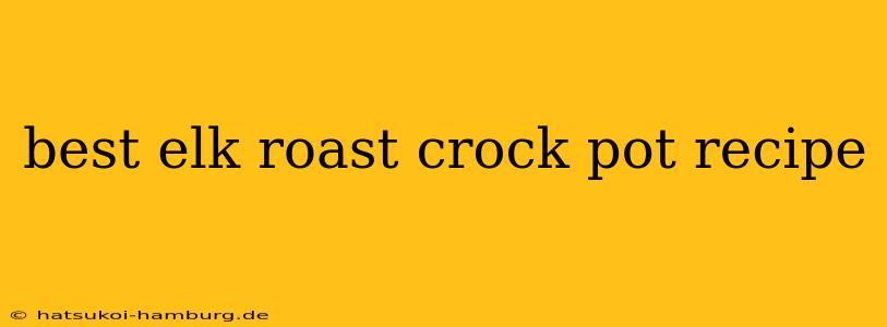 best elk roast crock pot recipe