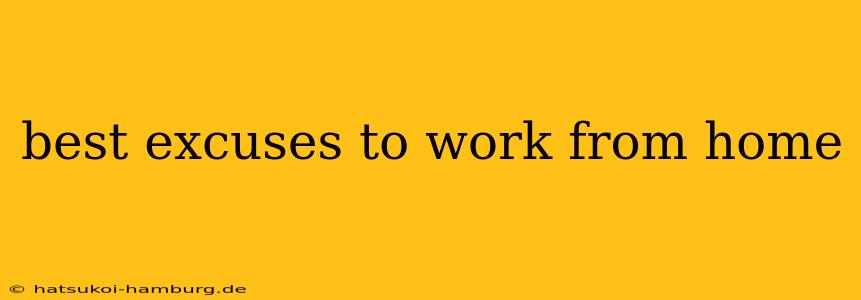 best excuses to work from home