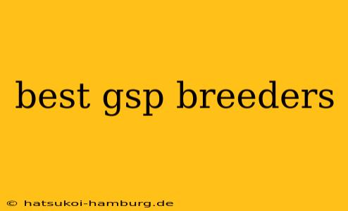 best gsp breeders
