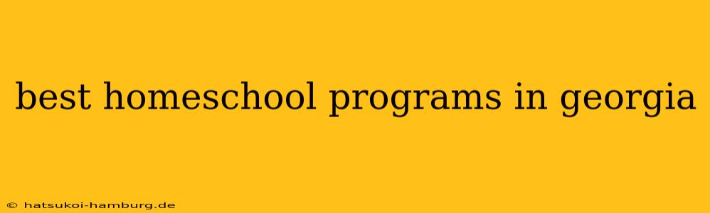best homeschool programs in georgia