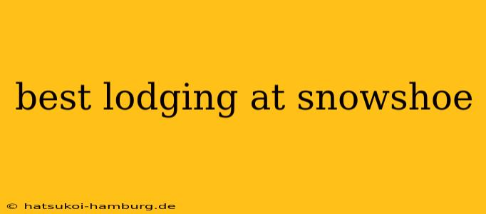 best lodging at snowshoe
