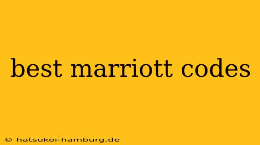 best marriott codes