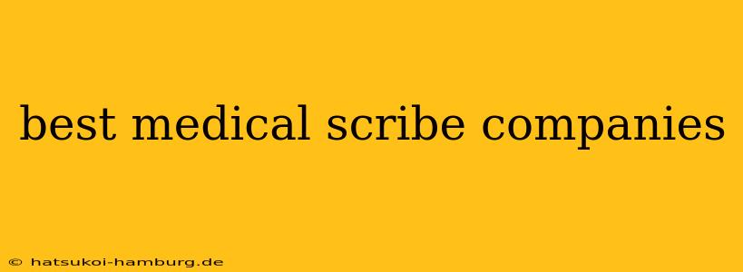 best medical scribe companies