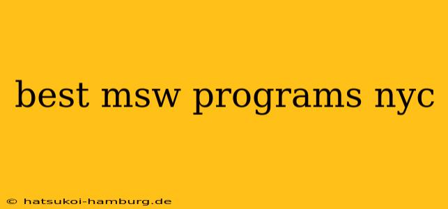best msw programs nyc