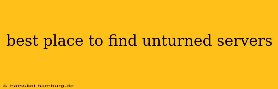 best place to find unturned servers