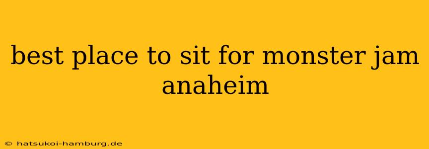 best place to sit for monster jam anaheim
