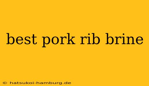 best pork rib brine