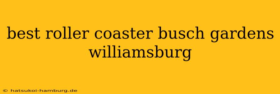 best roller coaster busch gardens williamsburg