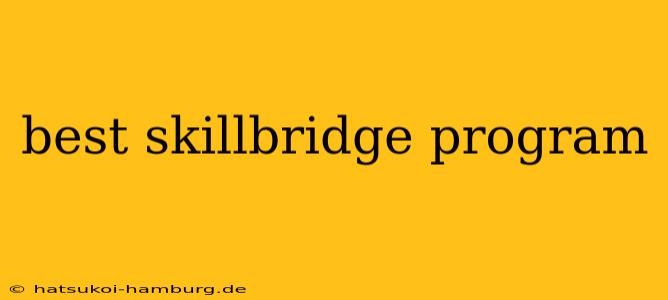 best skillbridge program