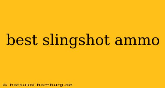 best slingshot ammo
