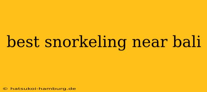 best snorkeling near bali
