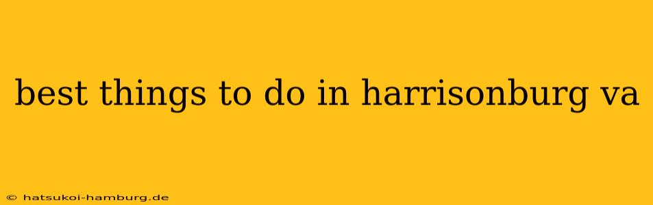 best things to do in harrisonburg va