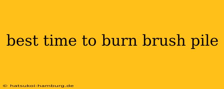 best time to burn brush pile
