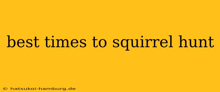 best times to squirrel hunt