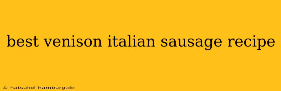 best venison italian sausage recipe