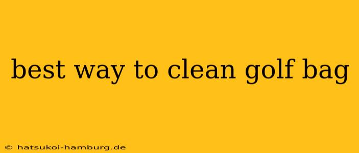 best way to clean golf bag