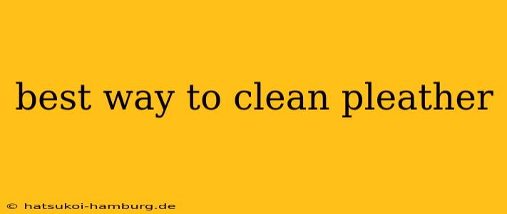best way to clean pleather