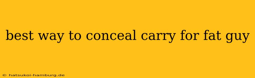 best way to conceal carry for fat guy