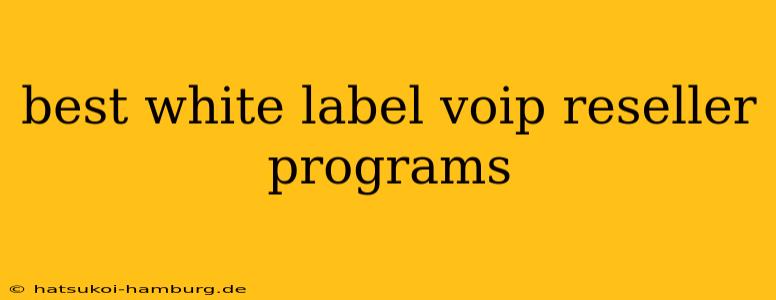 best white label voip reseller programs