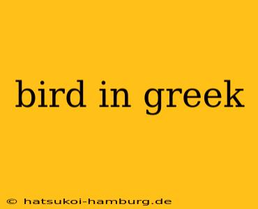 bird in greek