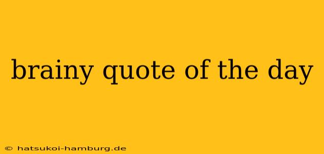 brainy quote of the day