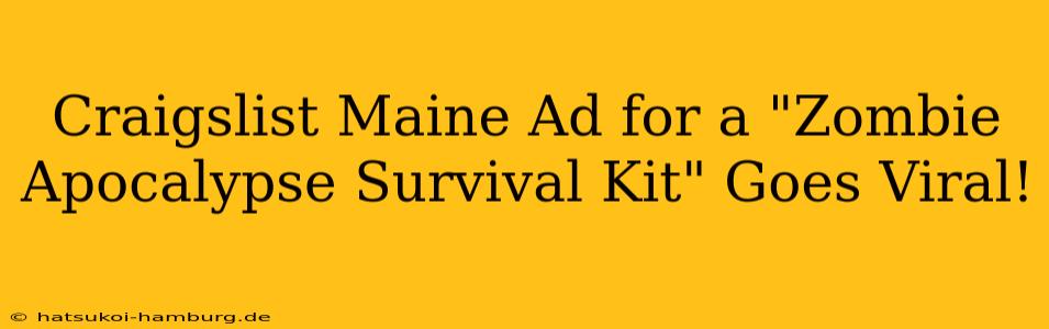 Craigslist Maine Ad for a "Zombie Apocalypse Survival Kit" Goes Viral!