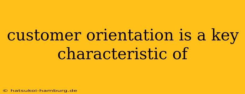 customer orientation is a key characteristic of