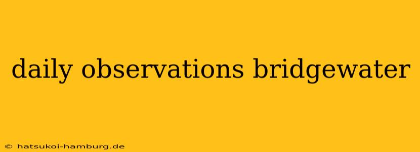 daily observations bridgewater