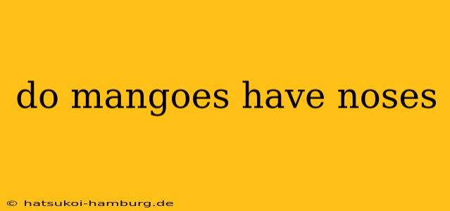 do mangoes have noses