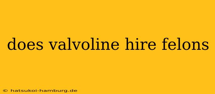 does valvoline hire felons