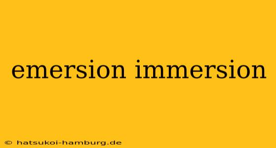 emersion immersion