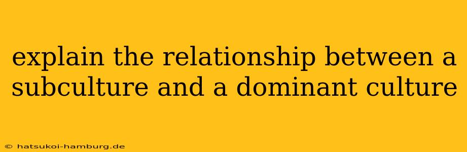 explain the relationship between a subculture and a dominant culture