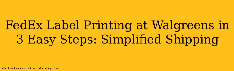 FedEx Label Printing at Walgreens in 3 Easy Steps: Simplified Shipping