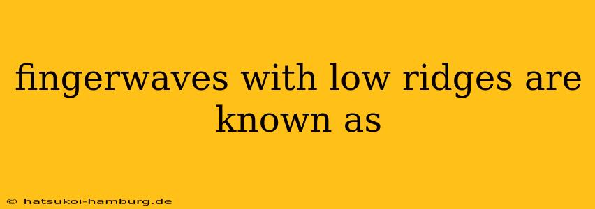 fingerwaves with low ridges are known as
