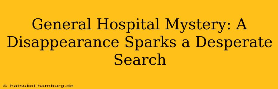General Hospital Mystery: A Disappearance Sparks a Desperate Search