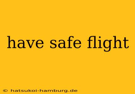 have safe flight