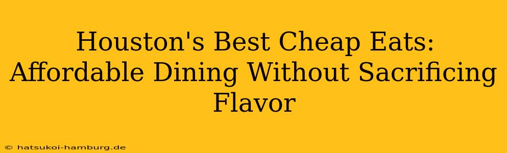 Houston's Best Cheap Eats: Affordable Dining Without Sacrificing Flavor